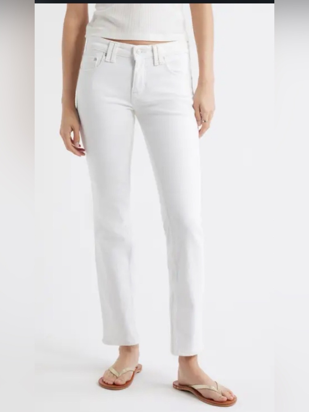 FREE PEOPLE white cropped straight-leg denim SIZE 26 x26”
